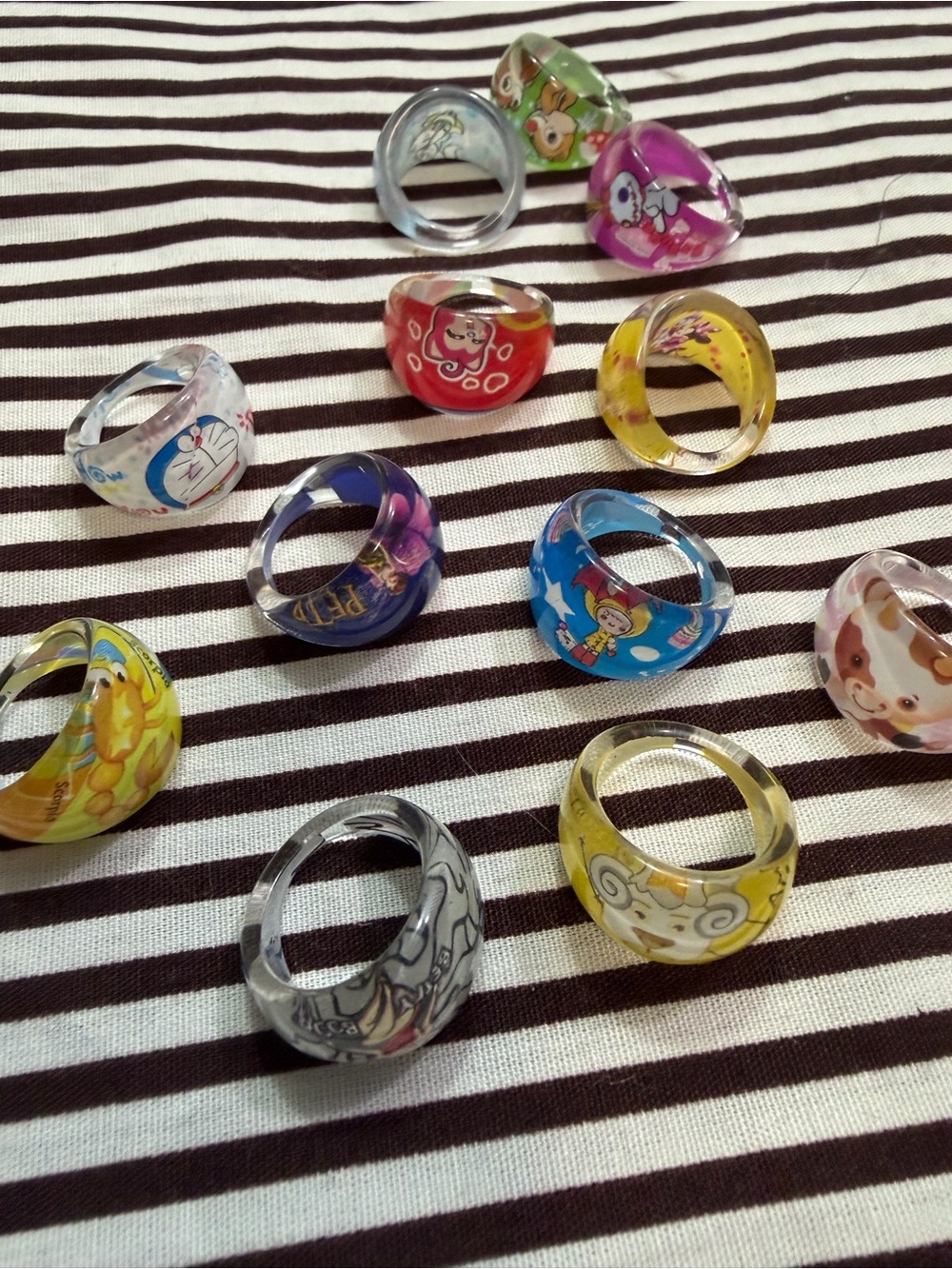 Kids Colorful Cartoon Acrylic Rings - lot